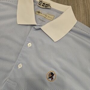 Seminole Golf Club Polo Shirt Donald Ross Mens Large White Blue Stripe